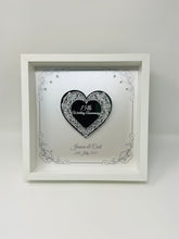 Load image into Gallery viewer, 15th 15 Year Crystal Wedding Anniversary Frame - Intricate Mirror Heart
