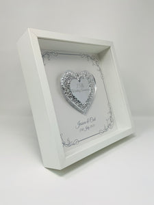 15th 15 Year Crystal Wedding Anniversary Frame - Intricate Mirror Heart