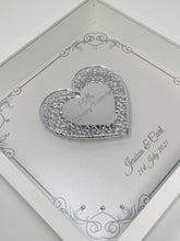 Load image into Gallery viewer, 15th 15 Year Crystal Wedding Anniversary Frame - Intricate Mirror Heart
