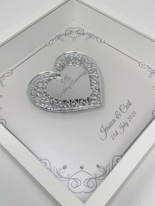 5th 5 Years Wood Wedding Anniversary Frame - Intricate Mirror Heart