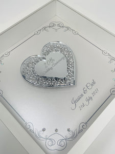 20th 20 Years China Wedding Anniversary Frame - Intricate Mirror Heart