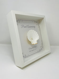 Mum & Dad Oyster Shell 30th Pearl 30 Years Wedding Anniversary Frame - Ornate
