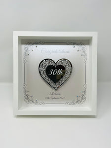 30th Birthday Celebration Frame - Intricate Mirror Heart