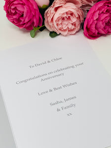 6 Month Anniversary Card - Wedding Anniversary Luxury Greeting Card, Personalised