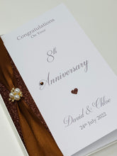 Load image into Gallery viewer, 8th Anniversary Card - Bronze 8 Year Eight Wedding Anniversary Luxury Greeting Card Personalised
