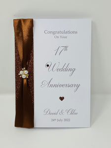 17th Wedding Anniversary Card - Furniture 17 Year Seventeenth Anniversary Luxury Greeting Card Personalised
