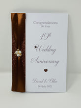 Load image into Gallery viewer, 19th Wedding Anniversary Card - Bronze 19 Year Nineteenth Anniversary Luxury Greeting Card Personalised
