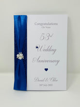 Load image into Gallery viewer, 53rd Wedding Anniversary Card - Plastic 53 Year Fifty Third Anniversary Luxury Greeting Personalised
