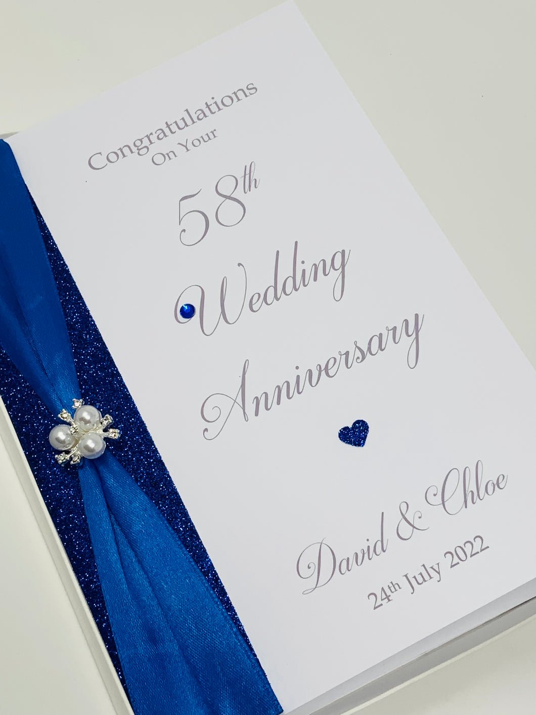 58th Wedding Anniversary Card - Faith & Hope 58 Year Fifty Eighth Anniversary Luxury Greeting Personalised