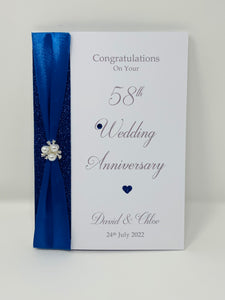 58th Wedding Anniversary Card - Faith & Hope 58 Year Fifty Eighth Anniversary Luxury Greeting Personalised