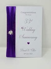 Load image into Gallery viewer, 33rd Wedding Anniversary Card - Amethyst 33 Year Thirty Third Anniversary Luxury Greeting Card, Personalised
