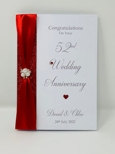 52nd Wedding Anniversary Card - Bath Spa 52 Year Fifty Second Anniversary Luxury Greeting Personalised