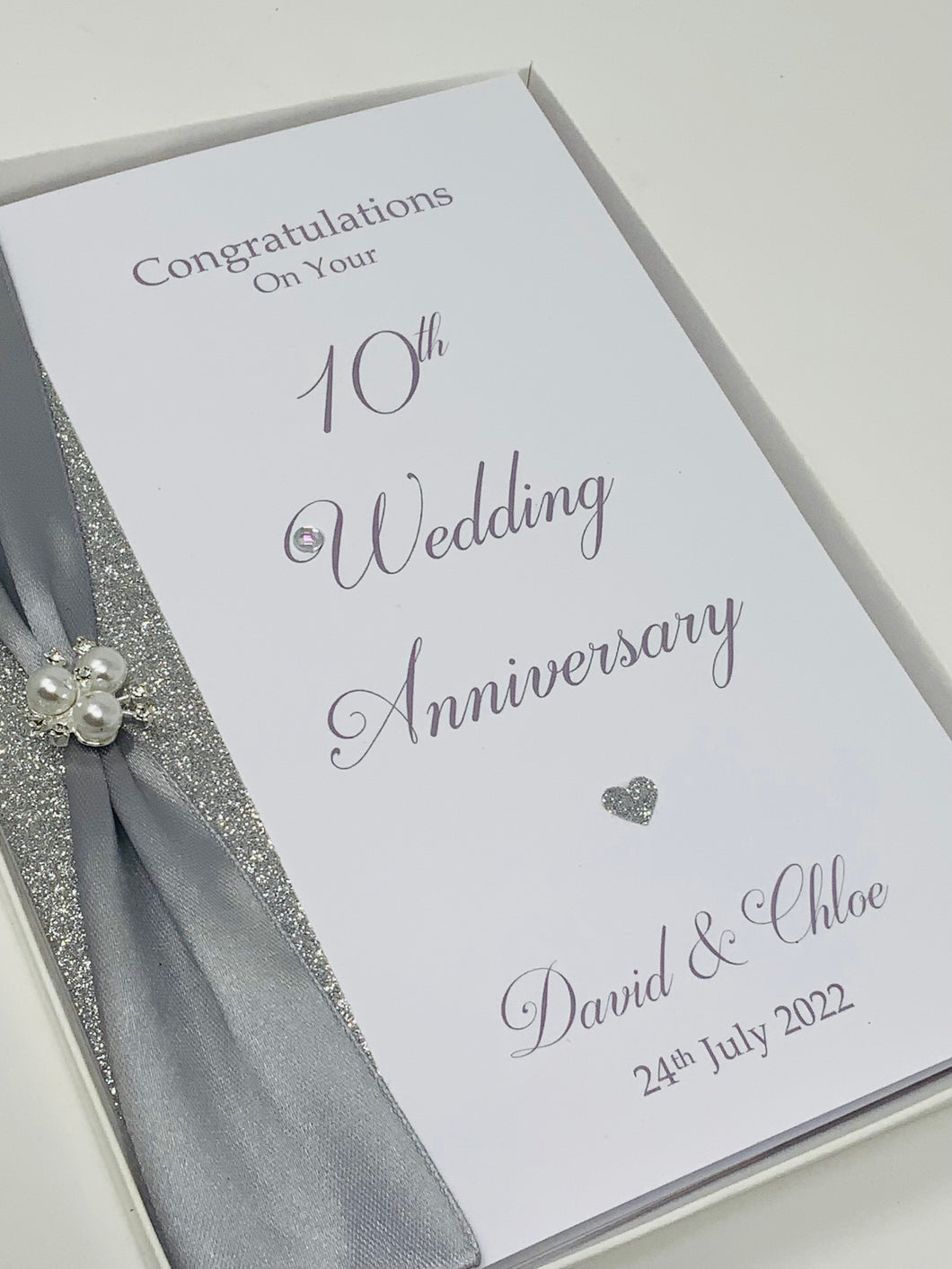 10th Wedding Anniversary Card - Tin 10 Year Tenth Anniversary Luxury Greeting Card, Personalised