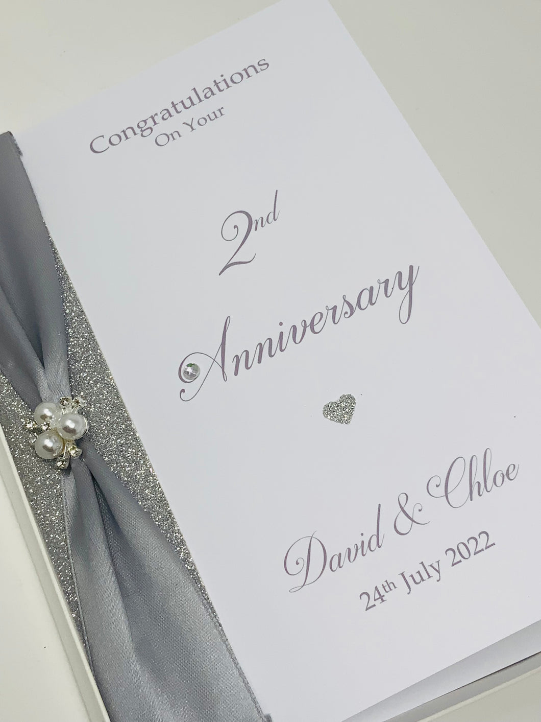 2nd Anniversary Card - Cotton 2 Year Second Wedding Anniversary Luxury Greeting Card Personalised