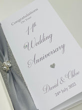 Load image into Gallery viewer, 11th Wedding Anniversary Card - Steel 11 Year Eleventh Anniversary Luxury Greeting Card, Personalised
