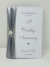 Load image into Gallery viewer, 11th Wedding Anniversary Card - Steel 11 Year Eleventh Anniversary Luxury Greeting Card, Personalised
