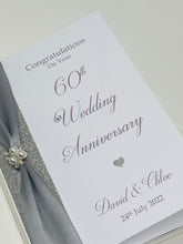 Load image into Gallery viewer, 60th Wedding Anniversary Card - Diamond 60 Year Sixtieth Anniversary Luxury Greeting Card Personalised
