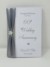 Load image into Gallery viewer, 60th Wedding Anniversary Card - Diamond 60 Year Sixtieth Anniversary Luxury Greeting Card Personalised

