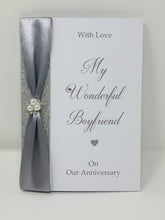 Load image into Gallery viewer, Boyfriend Anniversary Card - Personalised Luxury Handmade Card
