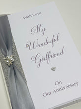 Load image into Gallery viewer, Girlfriend Anniversary Card - Personalised Luxury Handmade Card
