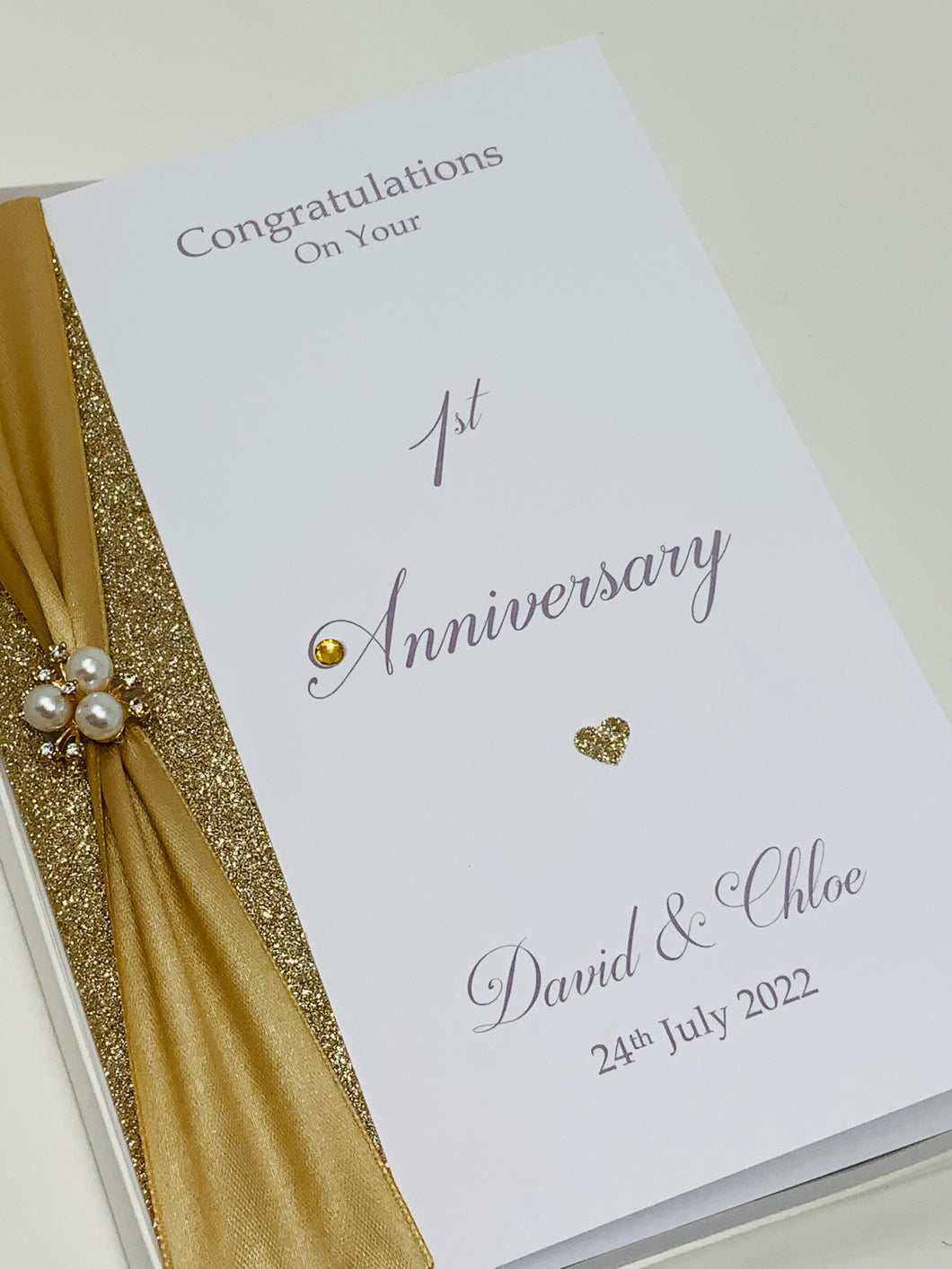 1st Anniversary Card - Paper 1 Year First Wedding Anniversary Luxury Greeting Card Personalised