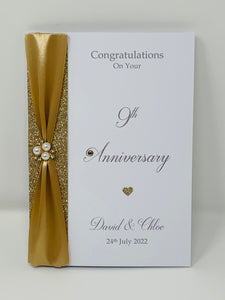 9th Anniversary Card - Pottery 9 Year Ninth Wedding Anniversary Luxury Greeting Card Personalised