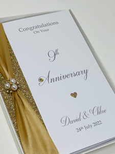 9th Anniversary Card - Pottery 9 Year Ninth Wedding Anniversary Luxury Greeting Card Personalised