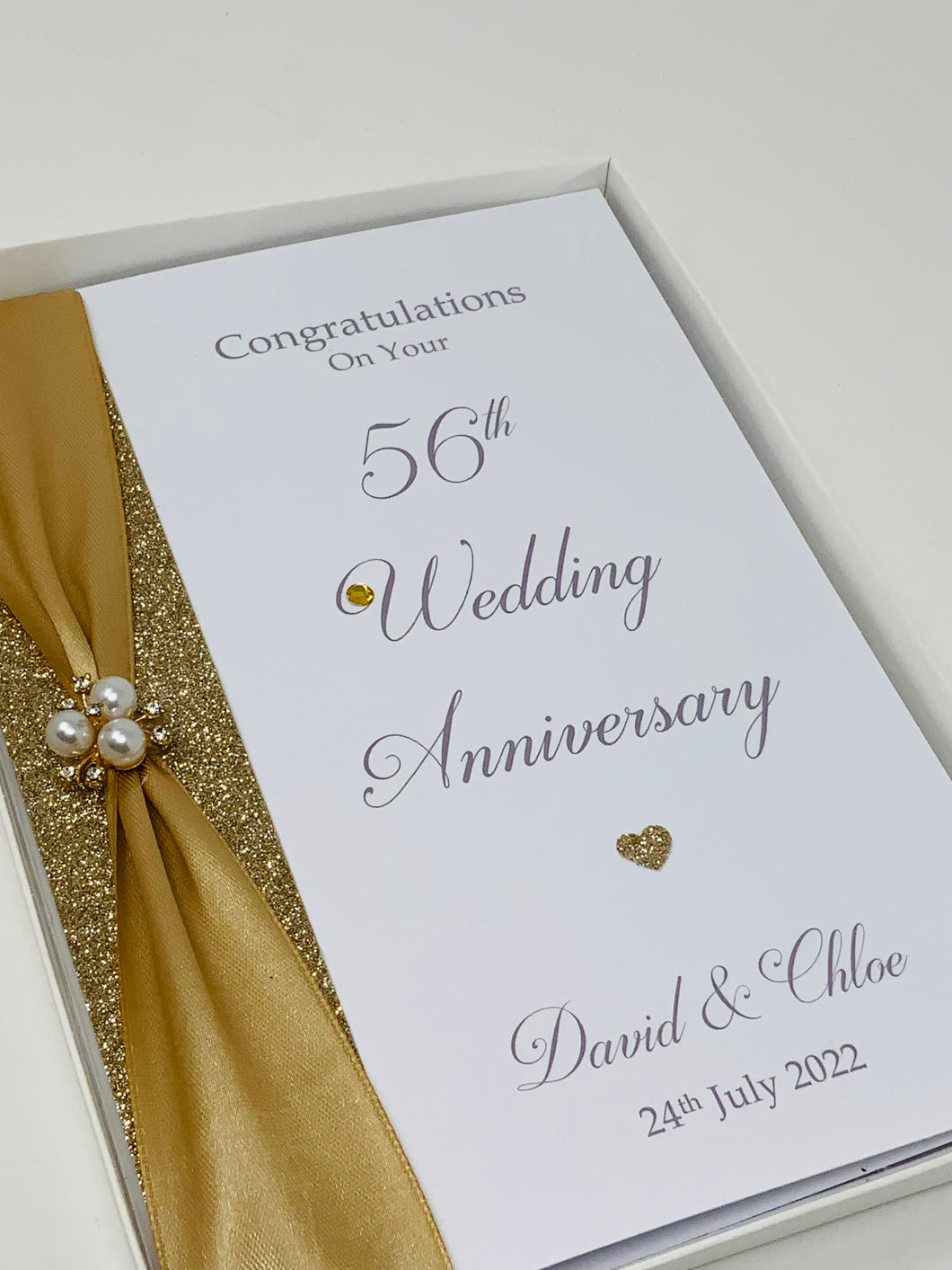 56th Wedding Anniversary Card - Day 56 Year Fifty Sixth Anniversary Luxury Greeting Personalised