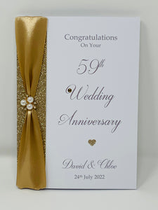 59th Wedding Anniversary Card - Charity 59 Year Fifty Ninth Anniversary Luxury Greeting Personalised Gift