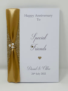 Special Friends Anniversary Card  - Any Year Anniversary Luxury Greeting Card Personalised