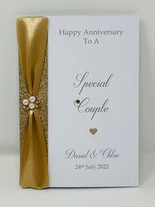 Special Couple Anniversary Card  - Any Year Anniversary Luxury Greeting Card Personalised