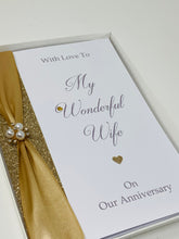 Load image into Gallery viewer, Wife Wedding Anniversary Card - Personalised Luxury Handmade Card
