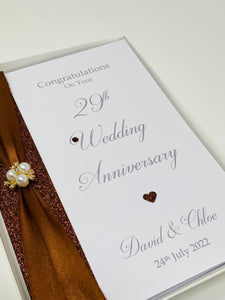 29th Wedding Anniversary Card - Furniture 29 Year Twenty Ninth Anniversary Luxury Greeting Card, Personalised