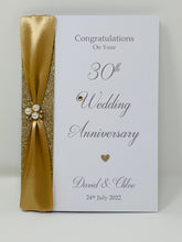Load image into Gallery viewer, 30th Wedding Anniversary Card - Pearl 30 Year Thirtieth Anniversary Luxury Greeting Card, Personalised

