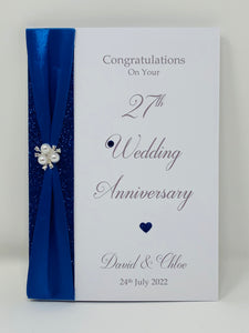 27th Wedding Anniversary Card - Sculpture 27 Year Twenty Seventh Anniversary Luxury Greeting Card Personalised
