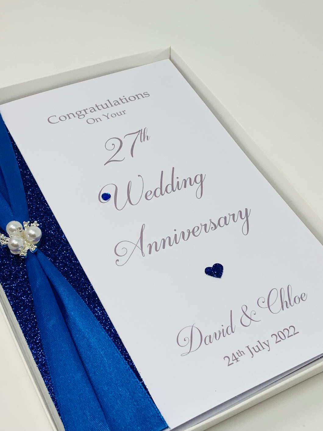27th Wedding Anniversary Card - Sculpture 27 Year Twenty Seventh Anniversary Luxury Greeting Card Personalised