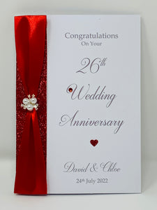 26th Wedding Anniversary Card - Picture 26 Year Twenty Sixth Anniversary Luxury Greeting Card, Personalised