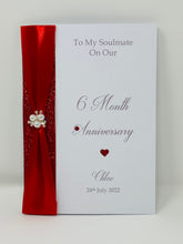 Load image into Gallery viewer, 6 Month Anniversary Card - Wedding Anniversary Luxury Greeting Card, Personalised
