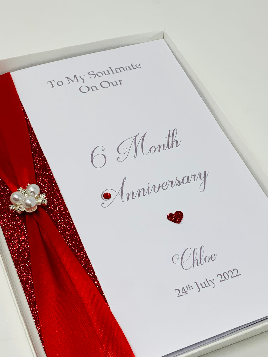 6 Month Anniversary Card - Wedding Anniversary Luxury Greeting Card, Personalised