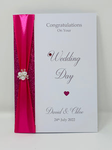 Wedding Day Card - Bride & Groom Luxury Greeting Personalised