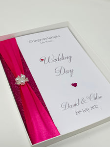 Wedding Day Card - Bride & Groom Luxury Greeting Personalised