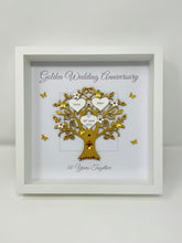 Load image into Gallery viewer, 50th Golden 50 Years Wedding Anniversary Frame - Message Metallic
