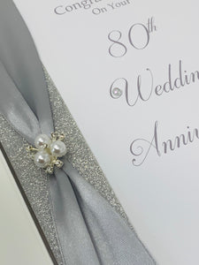 80th Wedding Anniversary Card - Oak 80 Year Eightieth Anniversary Luxury Greeting Card Personalised