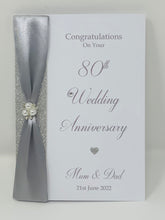 Load image into Gallery viewer, 80th Wedding Anniversary Card - Oak 80 Year Eightieth Anniversary Luxury Greeting Card Personalised
