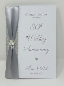 80th Wedding Anniversary Card - Oak 80 Year Eightieth Anniversary Luxury Greeting Card Personalised