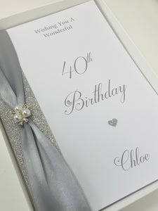 40th Birthday Card - Personalised Luxury Greeting Card