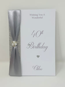 40th Birthday Card - Personalised Luxury Greeting Card