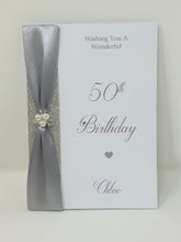 Load image into Gallery viewer, 50th Birthday Card - Personalised Luxury Greeting Card
