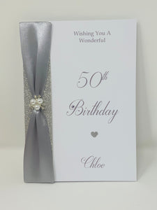 50th Birthday Card - Personalised Luxury Greeting Card