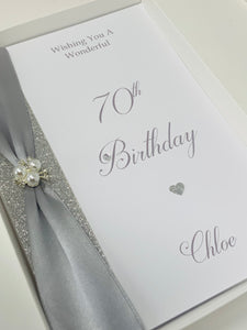 70th Birthday Card - Personalised Luxury Greeting Card